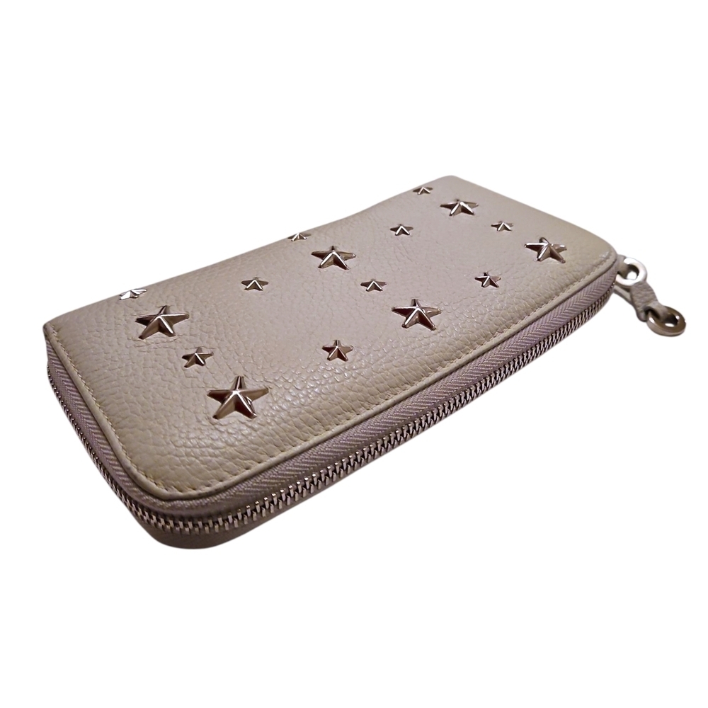 Jimmy Choo Filipa Cream Star-Studded Long Zip-around Wallet, Dust Cover, COA - Picture 2 of 8